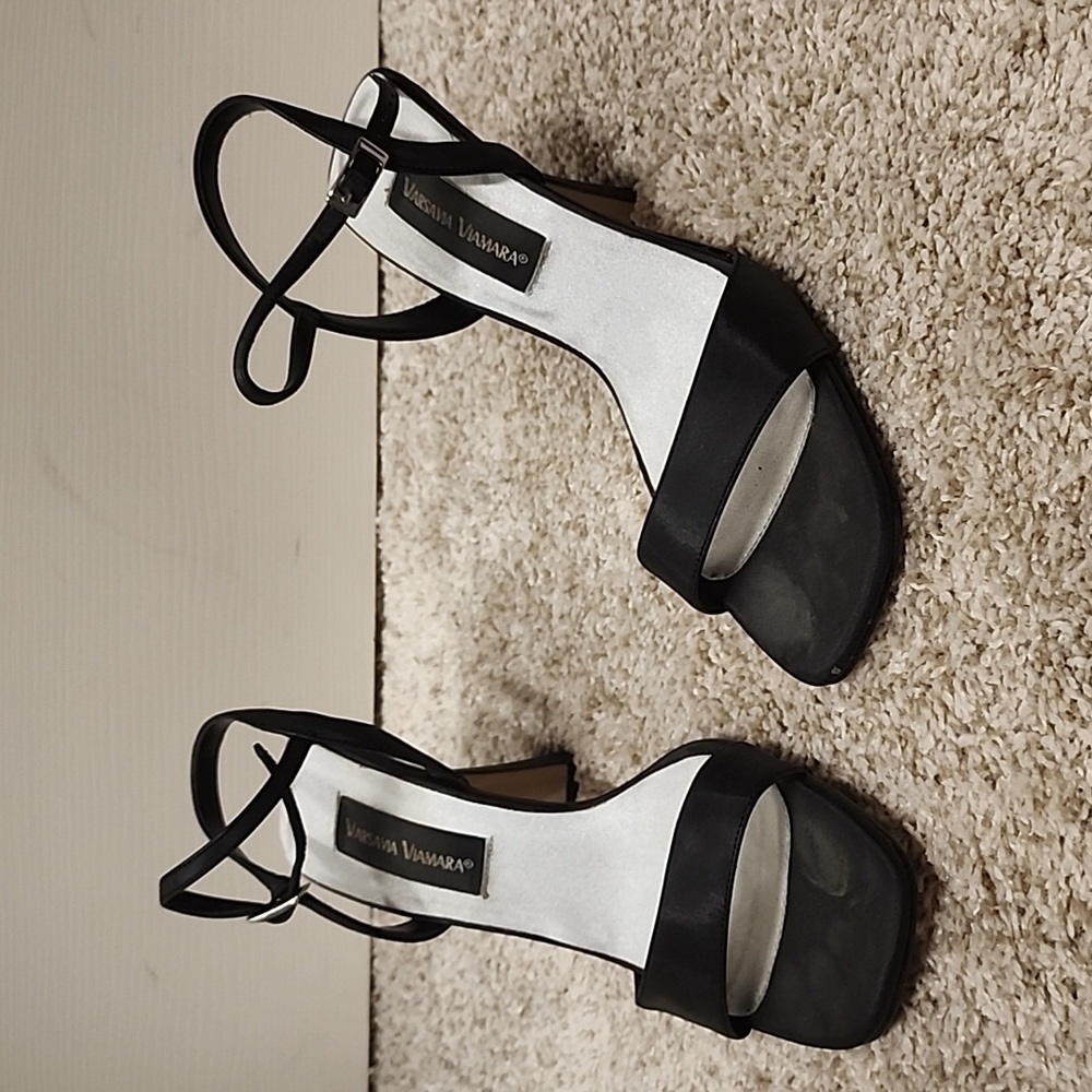 Black open toed heels